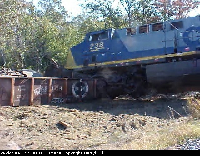 CSX 238 heading for the bushes